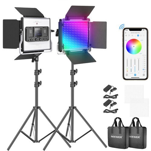 Neewer 660 RGB LED 2-Light Kit with Stands