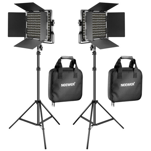 Neewer Bi-Colour Video LED 2-Light Kit with Stands