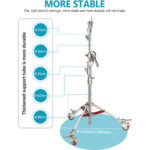 Neewer Pro Stainless Steel C-Stand with Crossbar and Casters