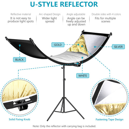 Neewer Clamshell Light Reflector with Carry Bag